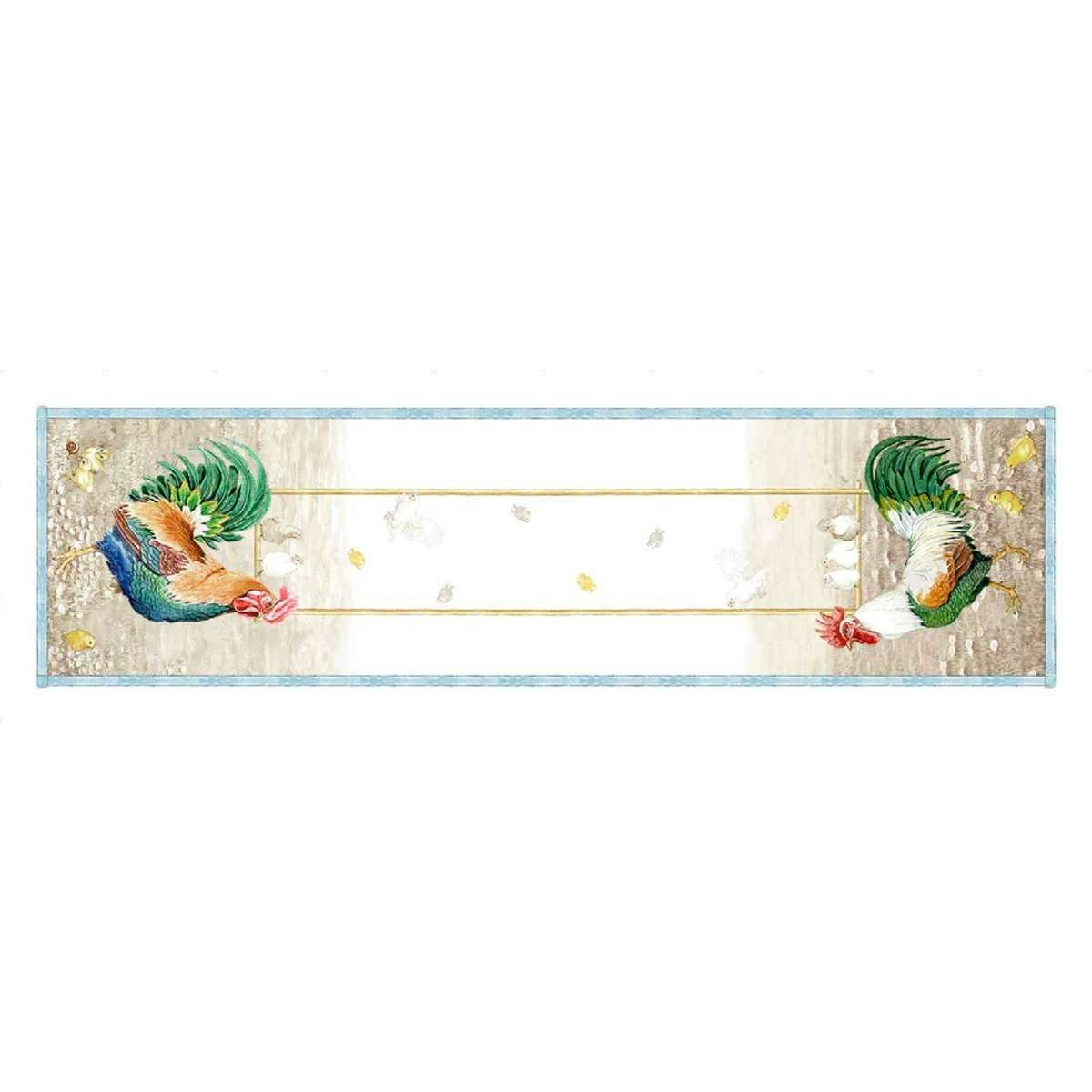 Immagine principale di Runner Tavolo in Lino Roosters 45x170 cm | Tessitura Toscana Telerie