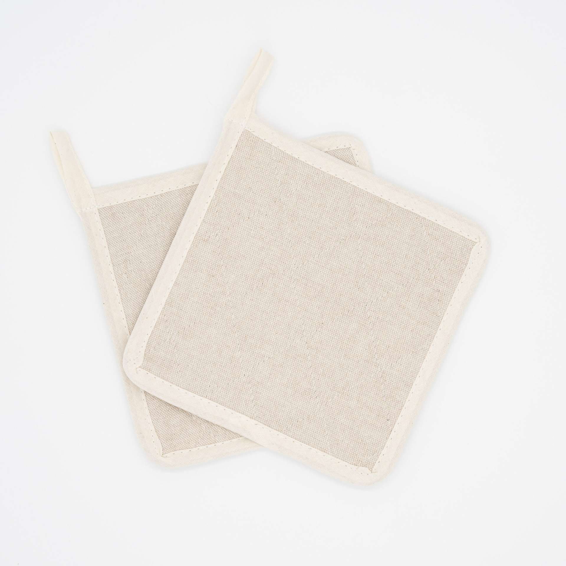 Immagine principale di Presine Tinta unita beige effetto lino in Cotone (2 pezzi) | Pietro Zanetti Home