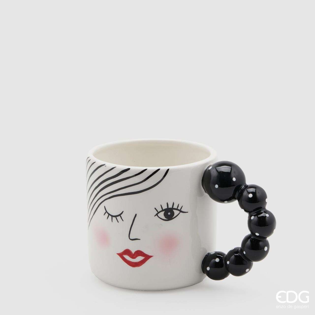 Immagine principale di Mug Lady con manico in Perle a Pois h10 x 10 cm | EDG Enzo De Gasperi