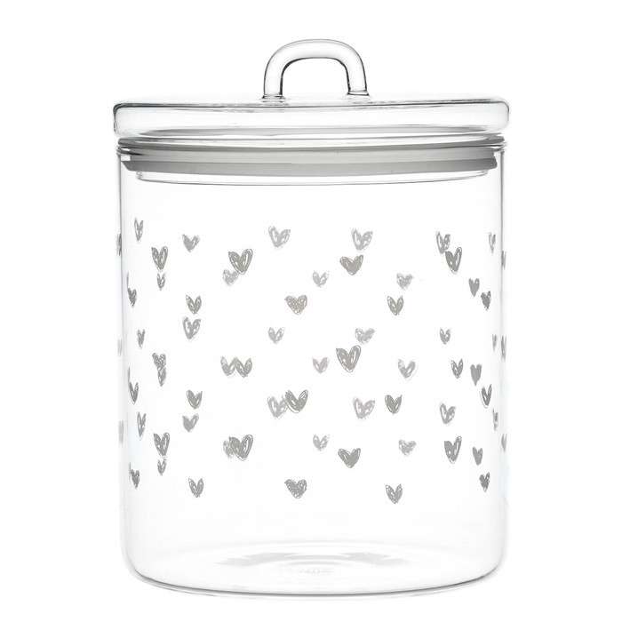 Immagine principale di Barattolo in vetro borosilicato con Cuoricini 15 cm | Simple Day