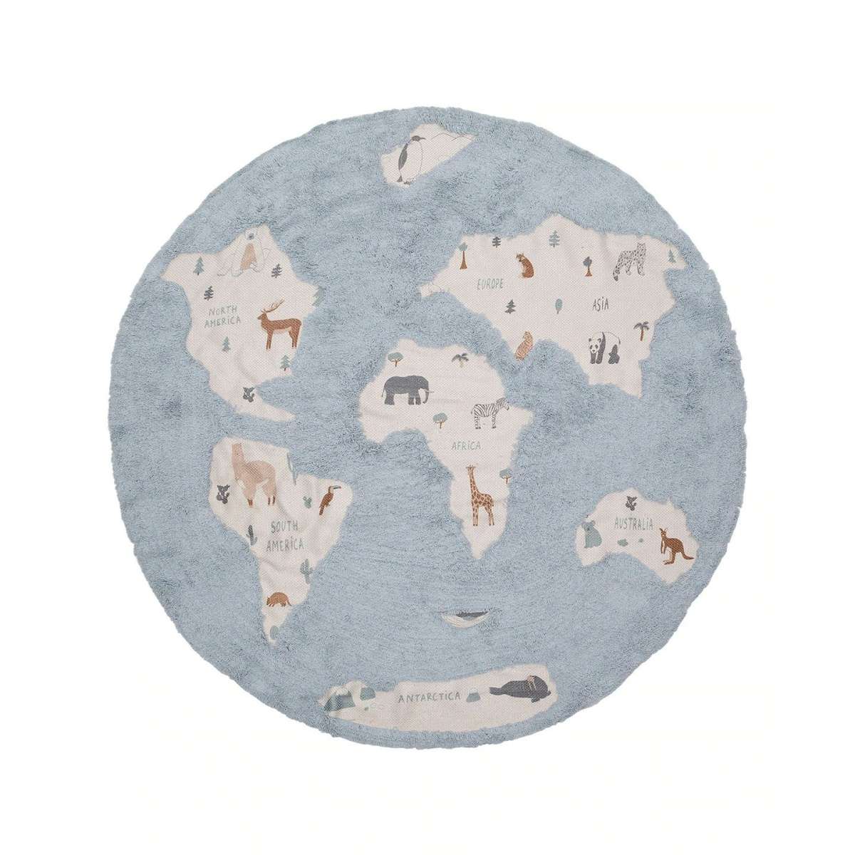 Immagine del prodotto Tappeto Rotondo per bambini Mappa del Mondo ø 140 cm (2 Colori) | AFK Living