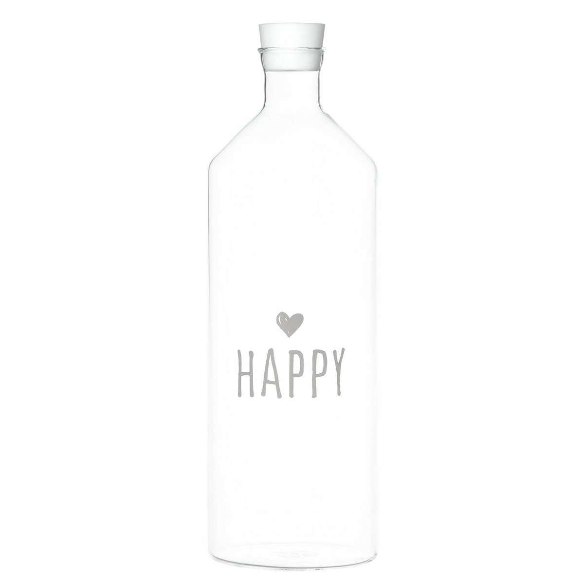 Immagine del prodotto Bottiglia in vetro borosilicato Happy con tappo 1400 ml | Simple Day