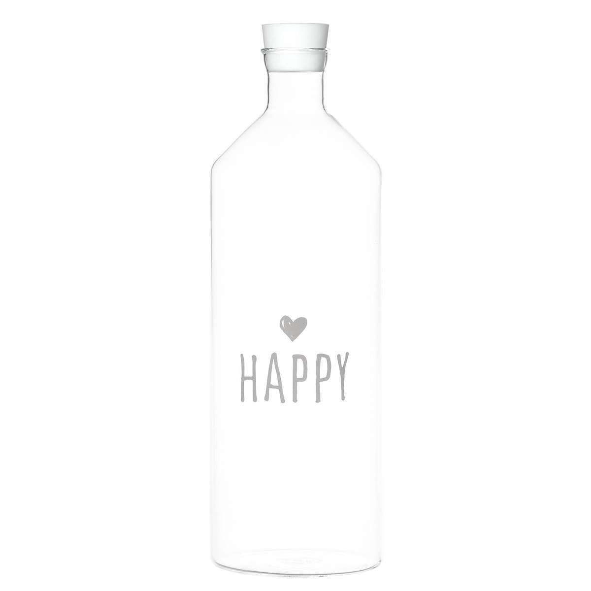 Immagine principale di Bottiglia in vetro borosilicato Happy con tappo 1400 ml | Simple Day