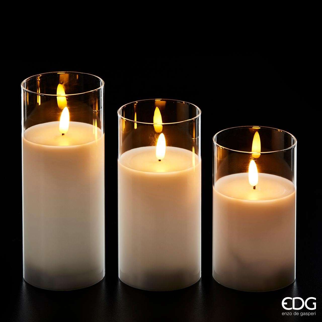 Immagine principale di Candela Led Soft in Vetro (4 misure) | EDG Enzo De Gasperi