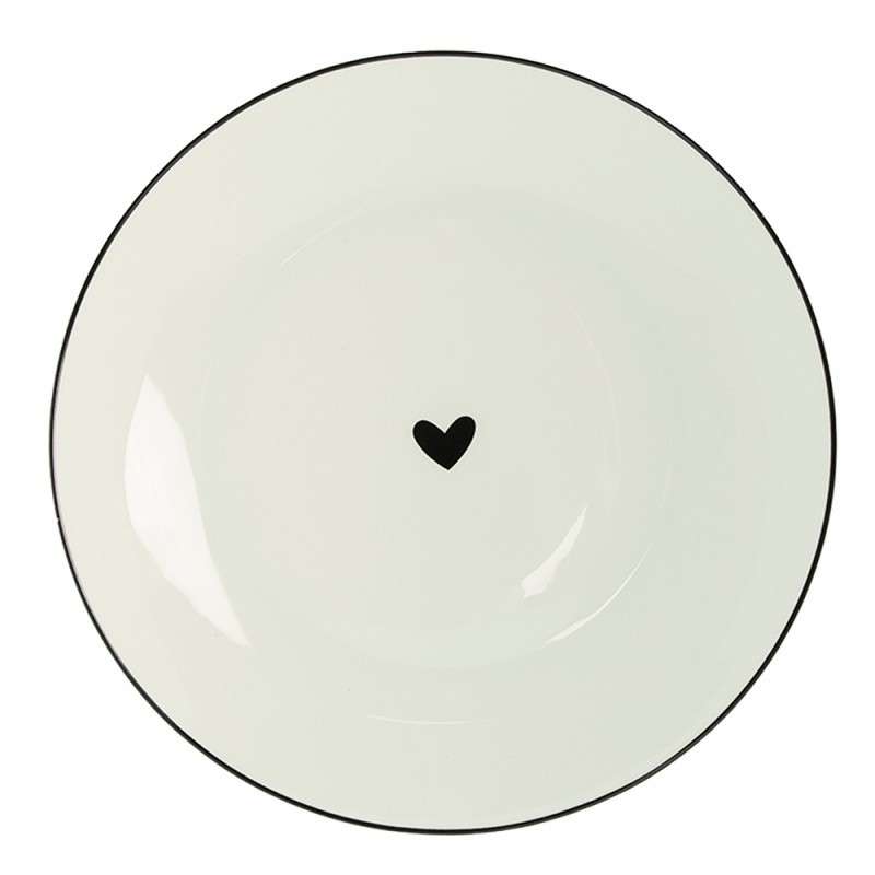 Immagine principale di Piatto da Colazione Amore in Porcellana Bianca ø20 cm | Clayre & Eef