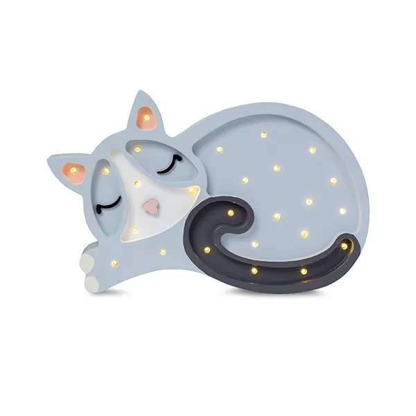 Immagine principale di Lampada in Legno Gatto Light Grey | Little Lights