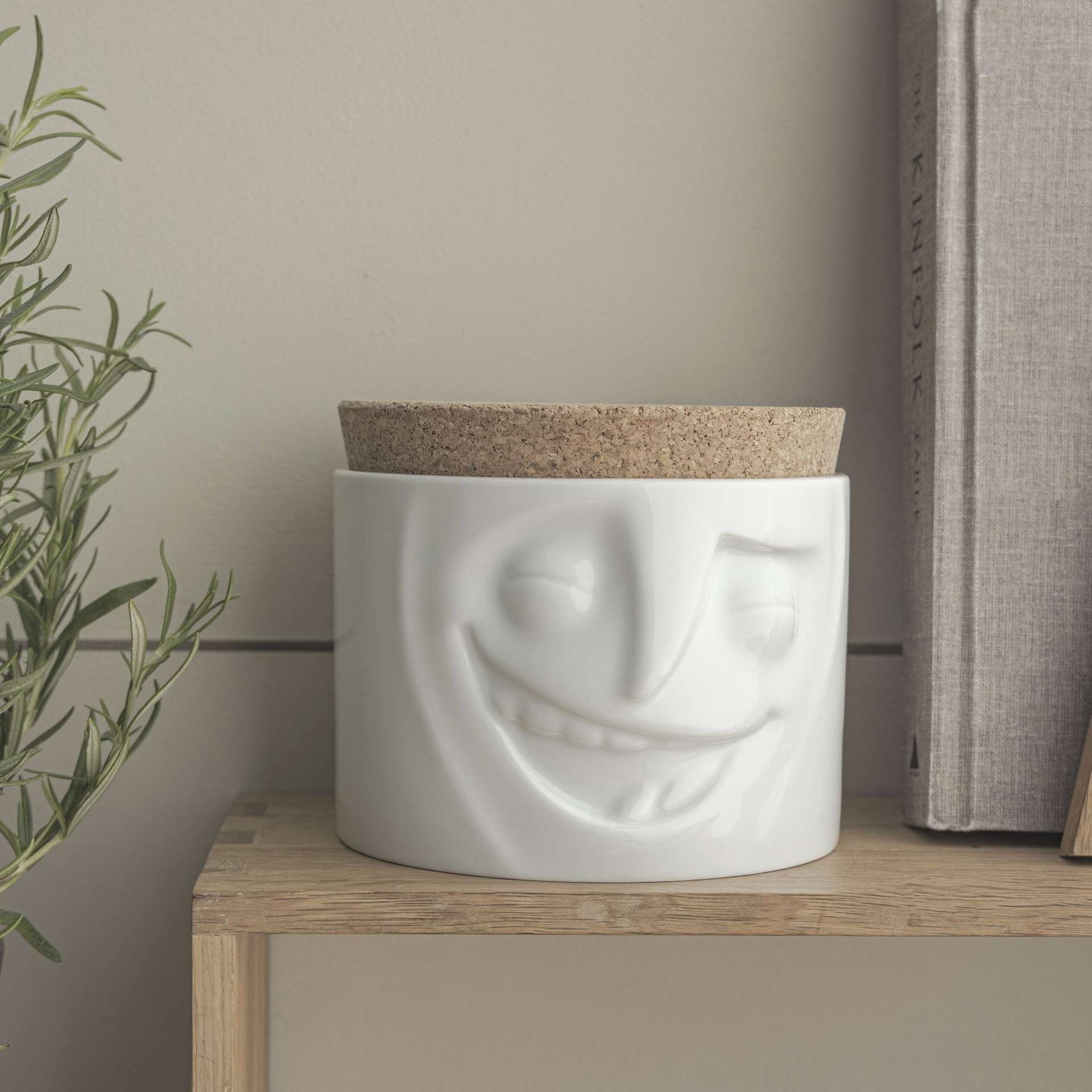 Immagine principale di Barattolo in Ceramica Piccolo Allegro 3D con Tappo in Sughero | TASSEN By Fiftyeight Products