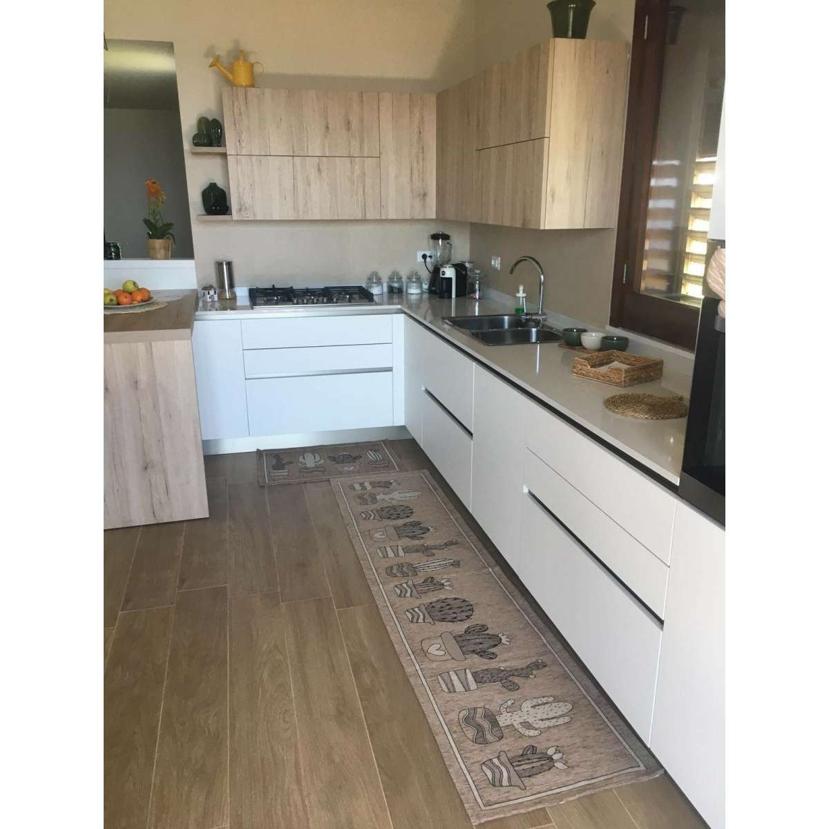 Immagine del prodotto Tappeto Cucina Cactus Cammello Antiscivolo e Lavabile in Lavatrice | Pietro Zanetti Home