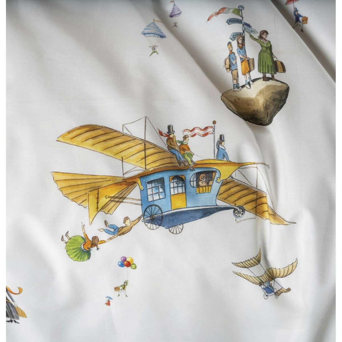 Immagine del prodotto Parure Copripiumino Matrimoniale Flyby in Percalle di Cotone | Tessitura Toscana Telerie