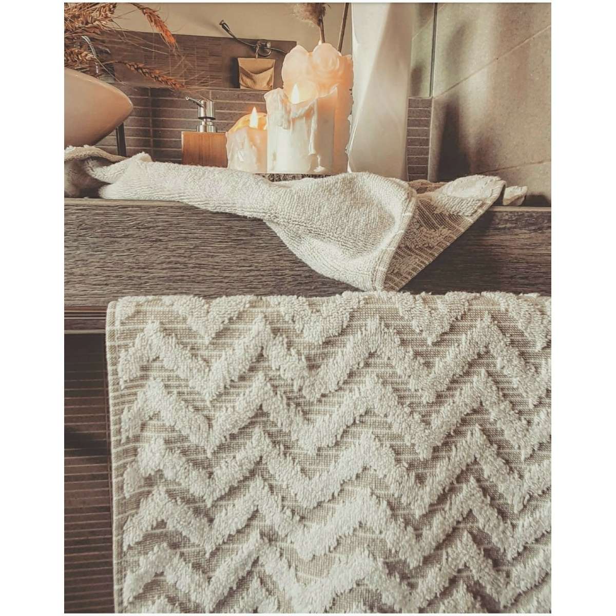 Immagine del prodotto Set Asciugamani Zig Zag in Jacquard 100% Cotone | Pietro Zanetti Home