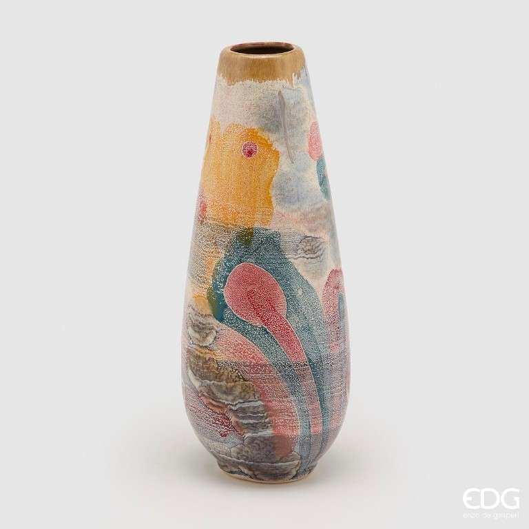 Immagine principale di Vaso Chakra Arte in Ceramica Colorata h40x16 cm | EDG Enzo De Gasperi