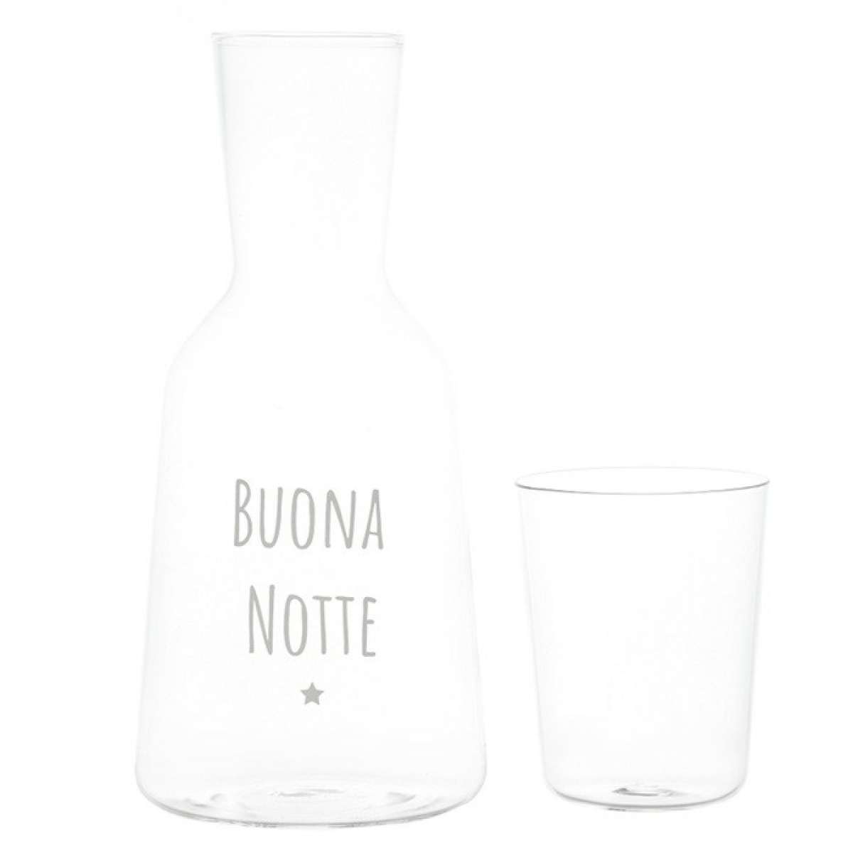 Immagine del prodotto Bottiglia in vetro borosilicato con Bicchiere Buona Notte | Simple Day