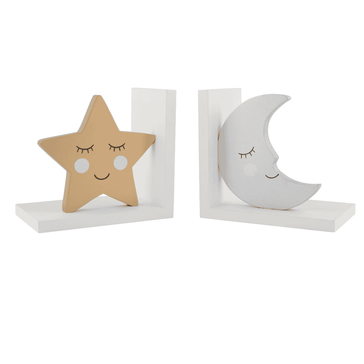 Immagine del prodotto Reggilibri Sogni d'Oro Stella e Luna in Legno | Sass & Belle