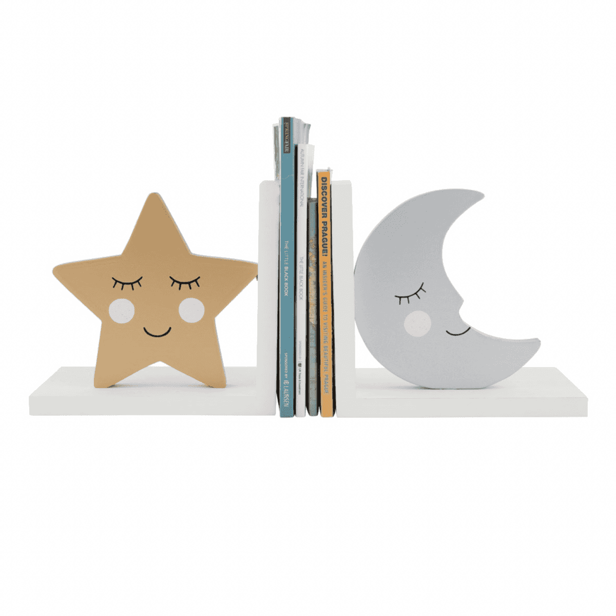 Immagine del prodotto Reggilibri Sogni d'Oro Stella e Luna in Legno | Sass & Belle