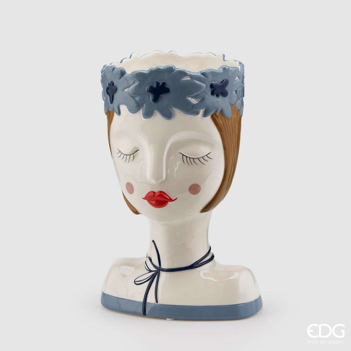 Immagine del prodotto Vaso Faccia Lady Azzurro h26xø19 cm | EDG Enzo De Gasperi