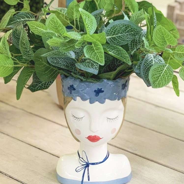 Immagine principale di Vaso Faccia Lady Azzurro h26x19 cm | EDG Enzo De Gasperi
