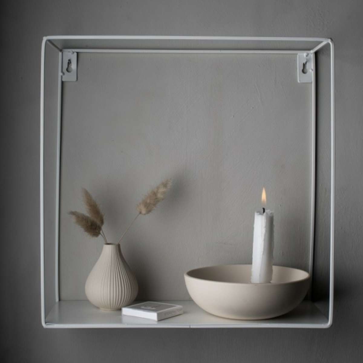 Immagine del prodotto SET 3 Mensole Quadrate da Parete in Metallo Bianco | Storefactory