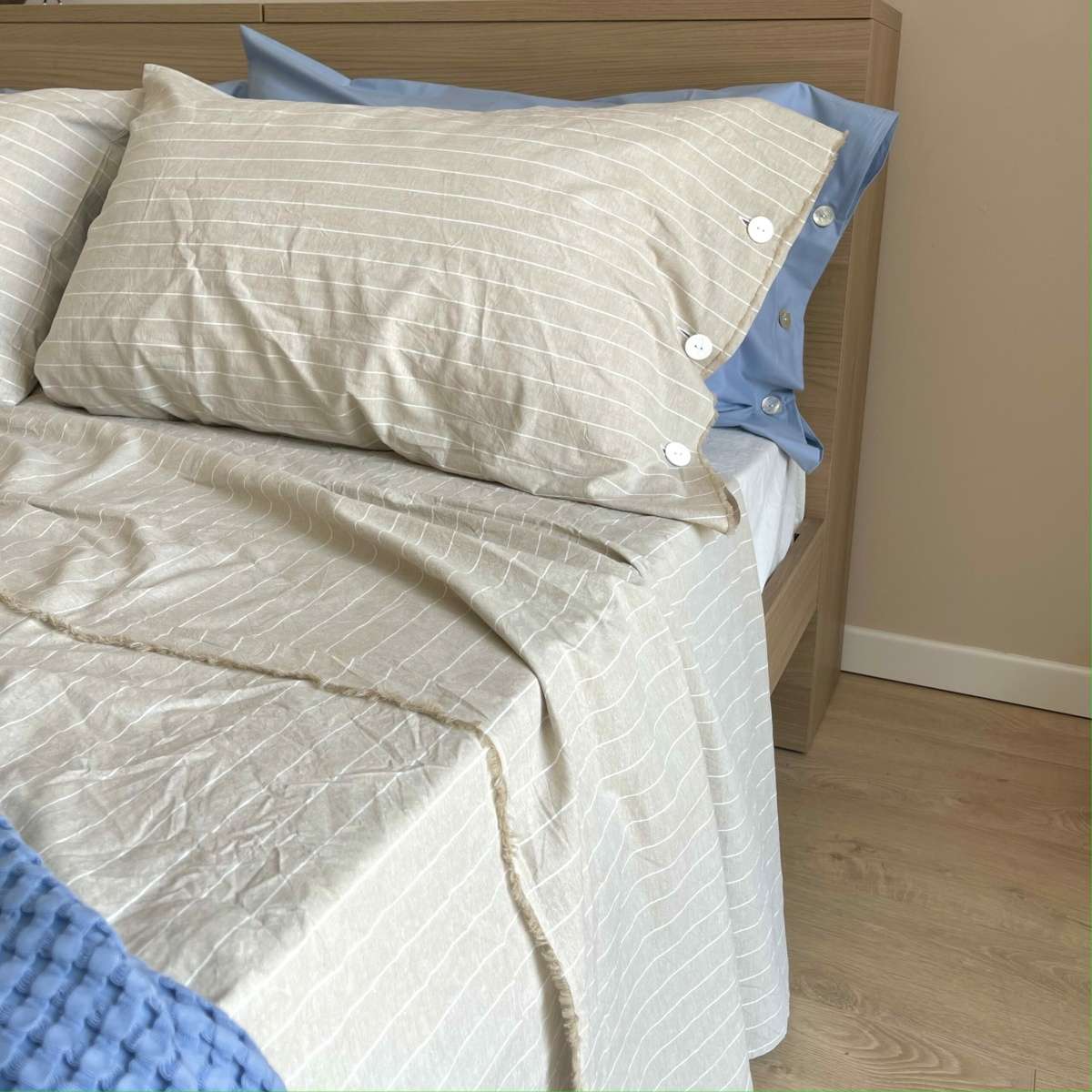 Immagine del prodotto Completo Letto Matrimoniale Ava No Stiro in Cotone Tinto in Filo (7 colori | Govina Biancheria per la Casa