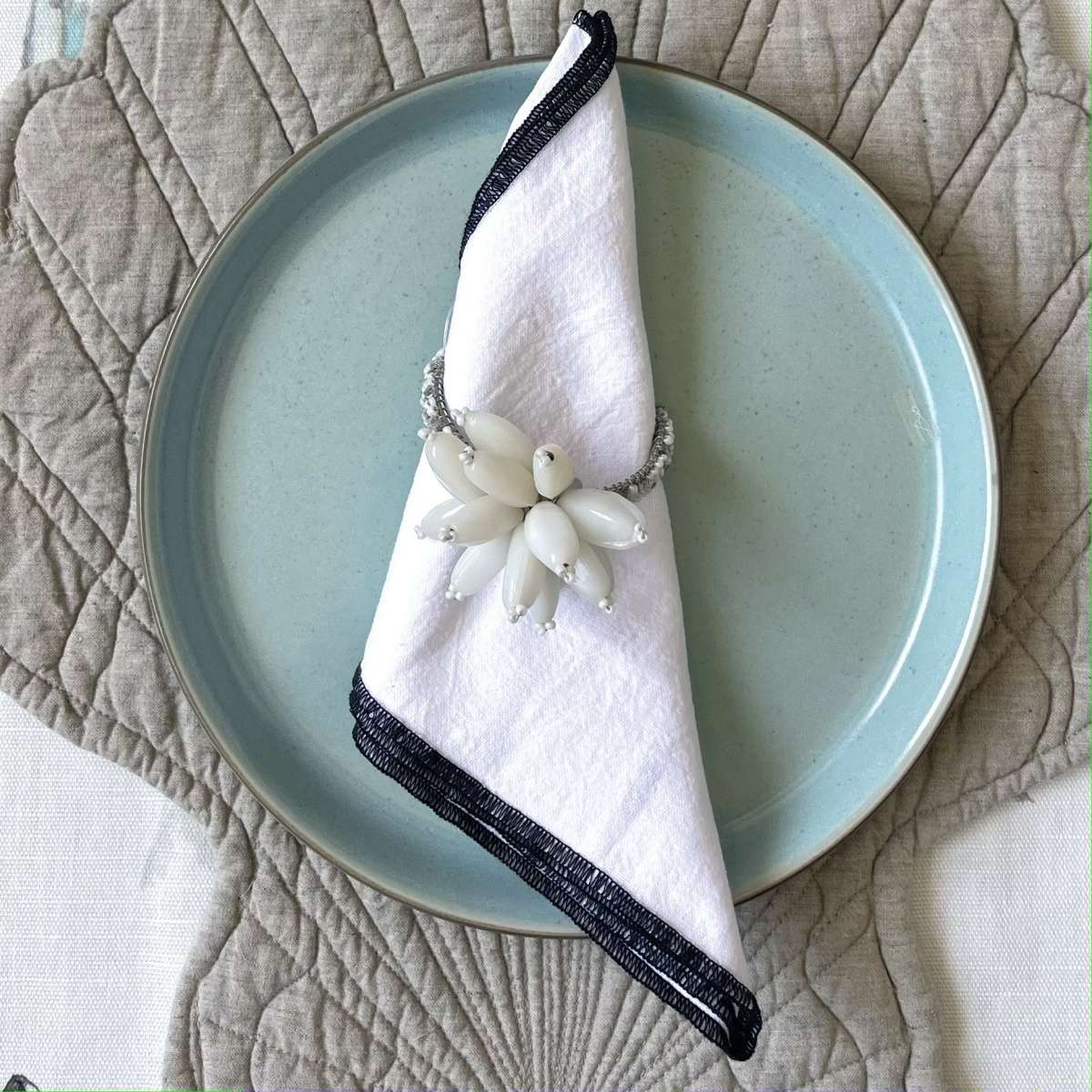 Immagine del prodotto Set 2 Tovaglioli Corino Tinta Unita con Bordo 35x35 cm | Côté Table