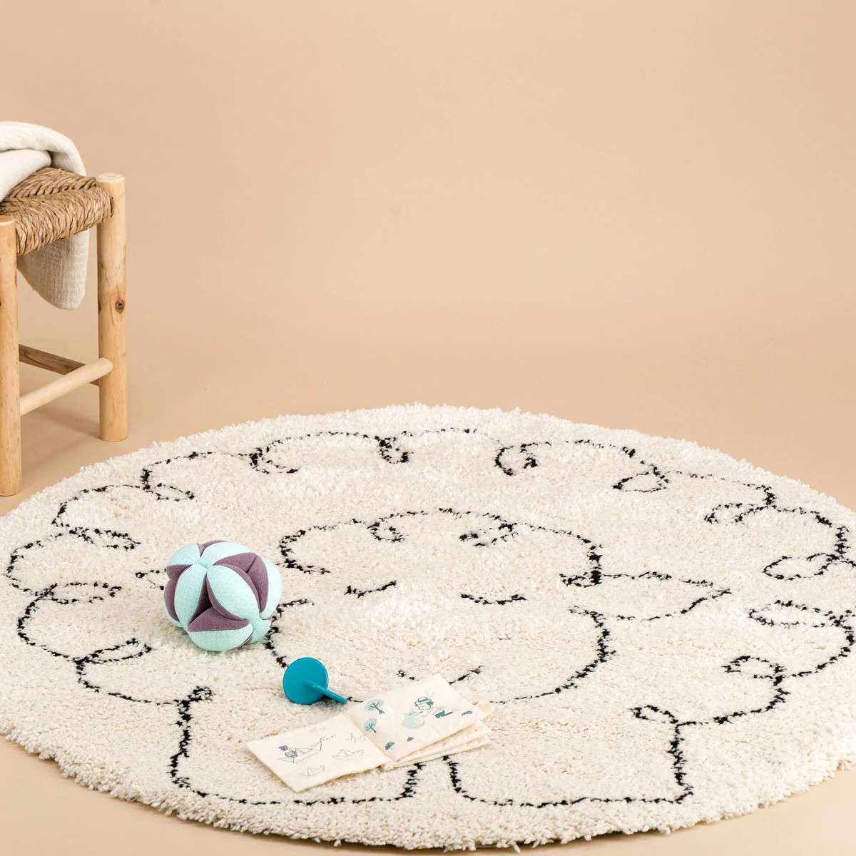 Immagine principale di Tappeto Rotondo per bambini Soft Piccola Pecora  120 cm | AFK Living