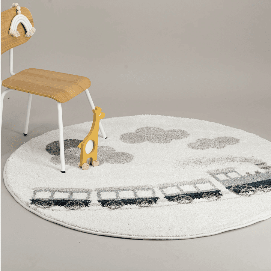 Immagine principale di Tappeto Rotondo per bambini Piccolo Trenino  120 cm | AFK Living