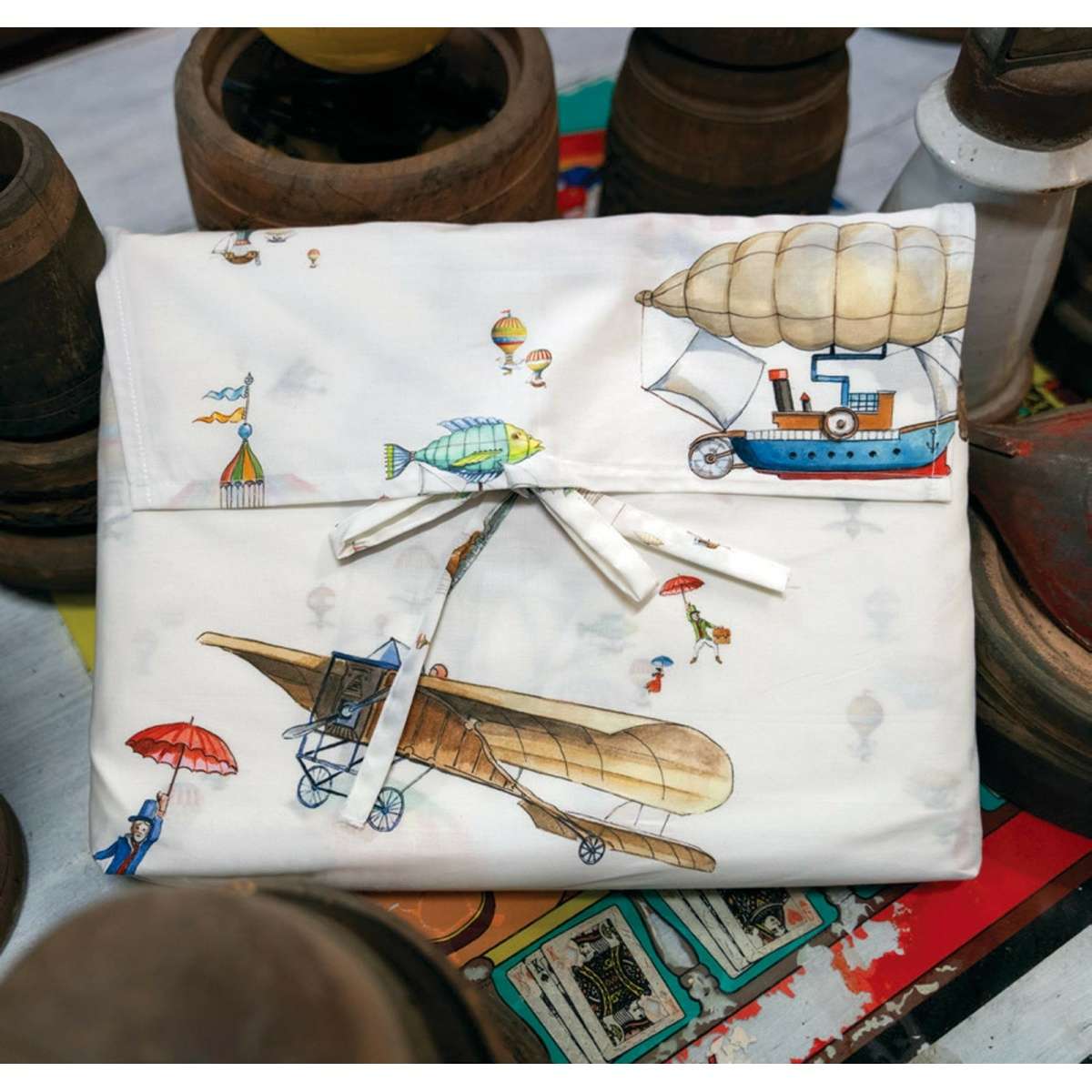 Immagine del prodotto Parure Copripiumino Singolo Flyby in Percalle di Cotone | Tessitura Toscana Telerie
