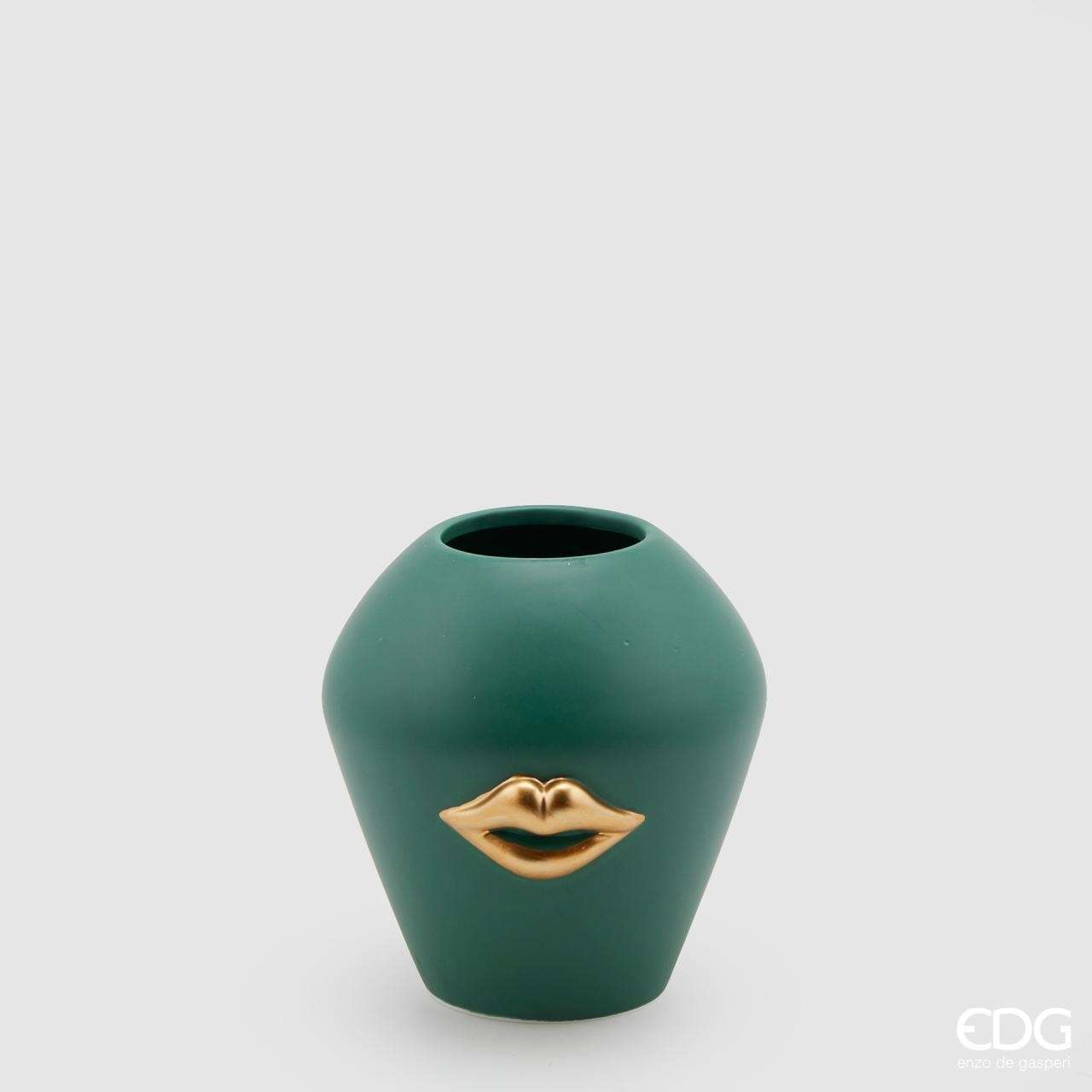 Immagine principale di Vaso Kiss Palla in Ceramica Verde h15 x 14 cm | EDG Enzo De Gasperi