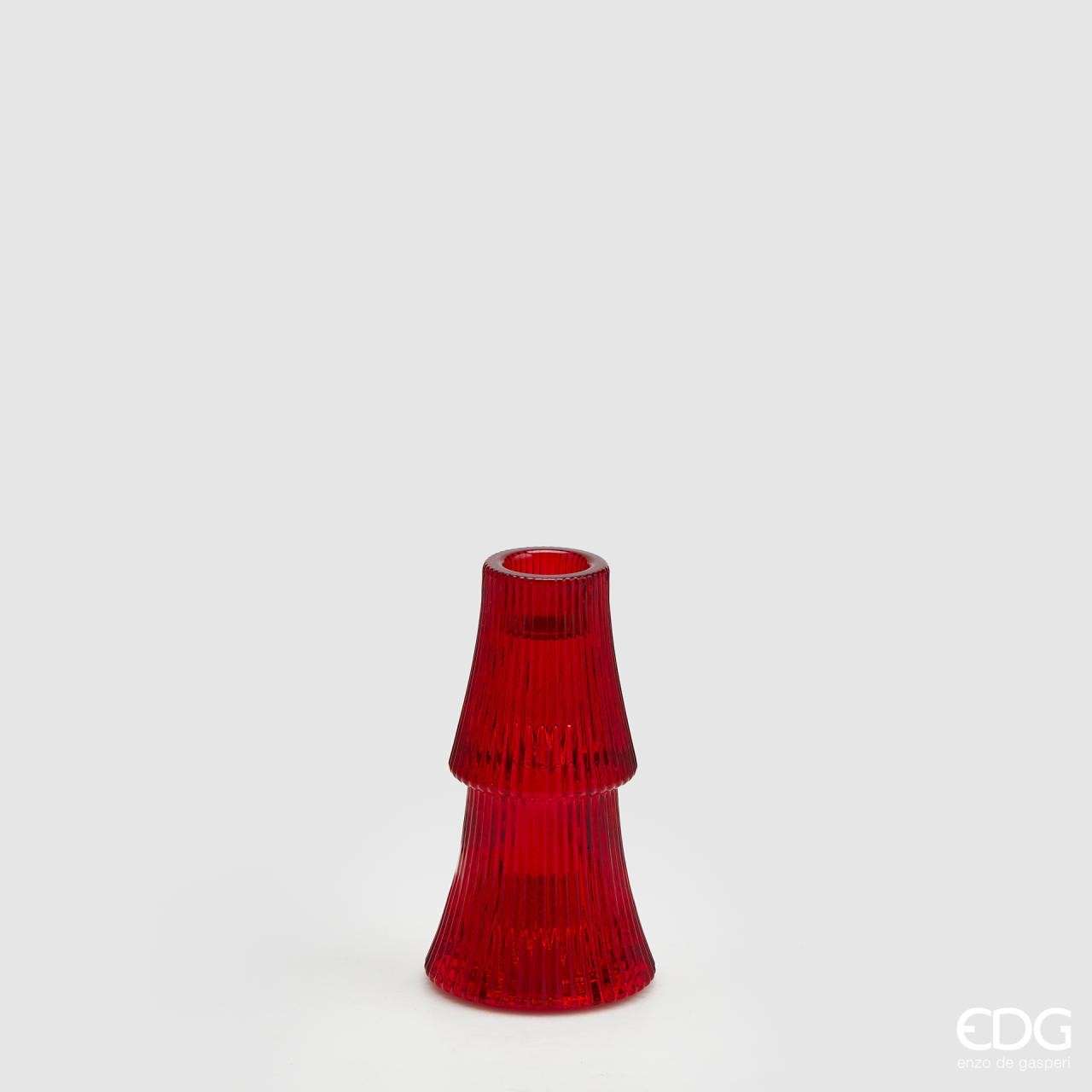 Immagine principale di Portacandela in Vetro Pino Strati h12x6 cm (2 colori) | EDG Enzo De Gasperi