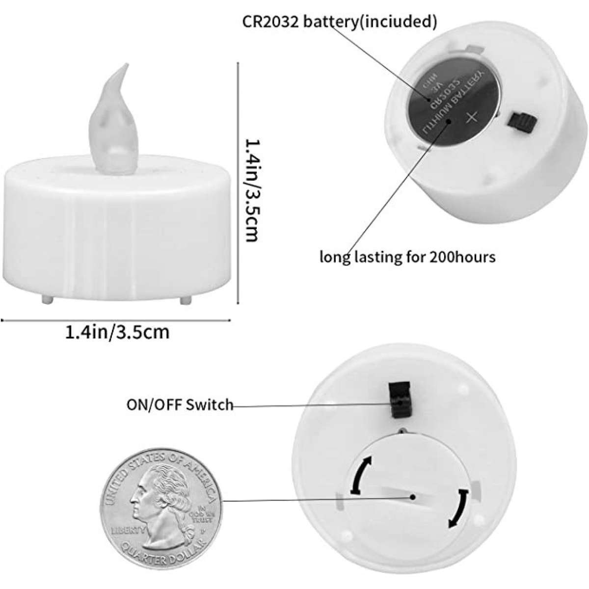 Immagine del prodotto Candela Tea Light Fiamma Led 3D luce calda con timer  4x4x h 4.5 cm | Concord Home & Interior