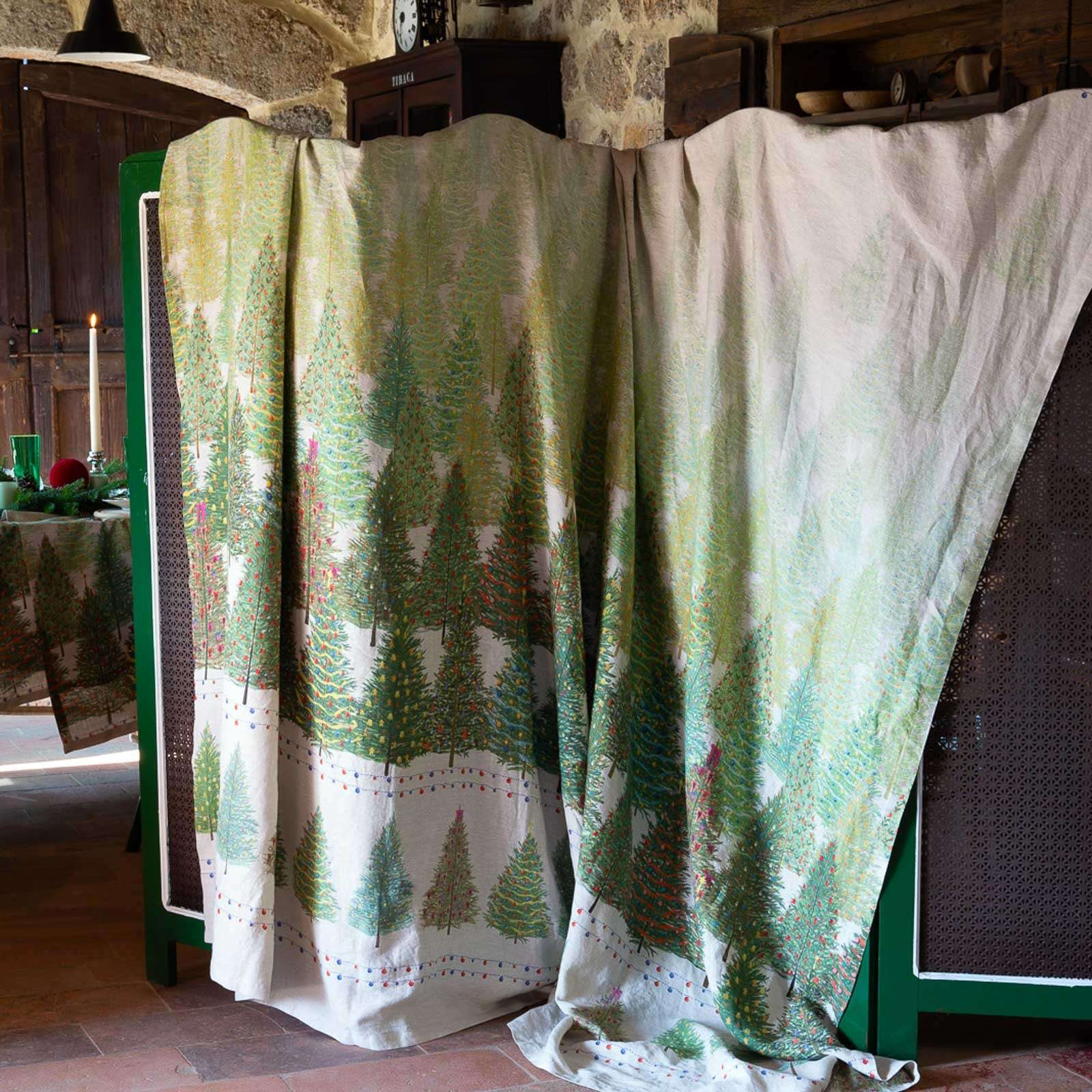 Immagine principale di Copridivano - Copritutto in Lino Fairy Trees 180x280 cm | Tessitura Toscana Telerie