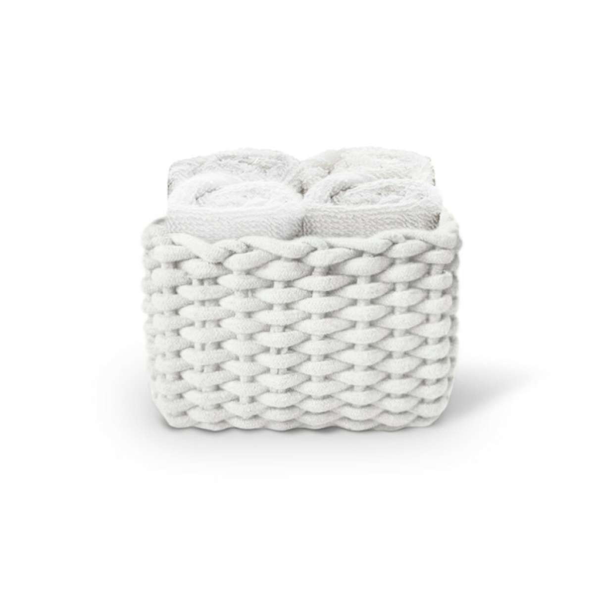 Immagine variante Bianco - Set 4 Lavette Classic con Cestino 3030 Daunex -4 Colori | Daunex