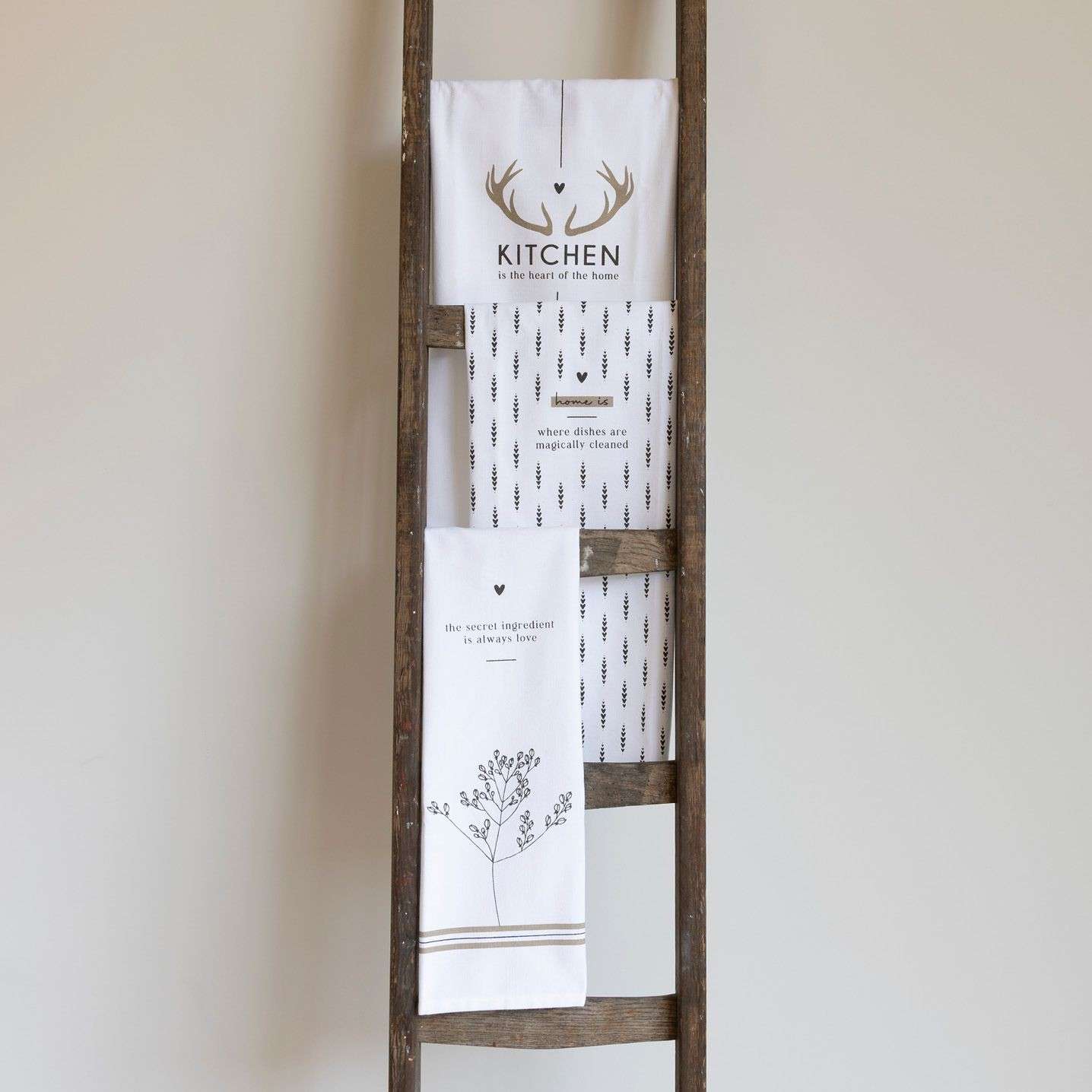 Immagine principale di Set 3 Strofinacci Bianchi Winter in 100% Cotone | Bastion Collections