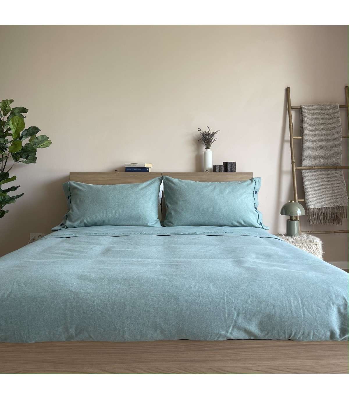 Immagine principale di Copripiumino Matrimoniale Patty in FLANELLA Tinta in Filo (8 colori) | Govina Biancheria per la Casa