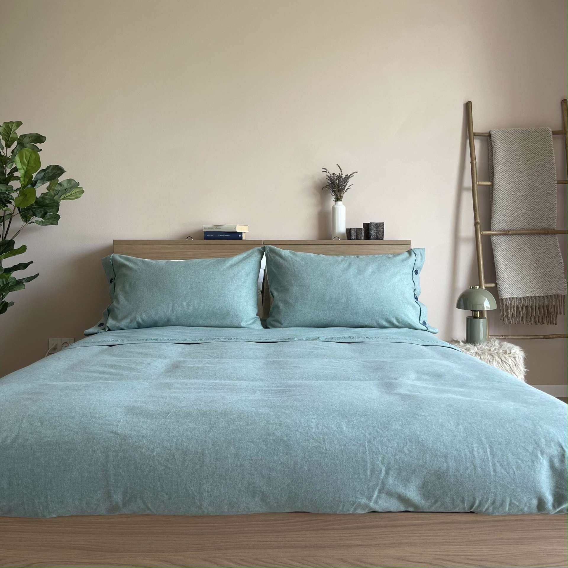 Immagine principale di Completo Letto Matrimoniale Patty in FLANELLA Tinta in Filo (8 colori) | Govina Biancheria per la Casa
