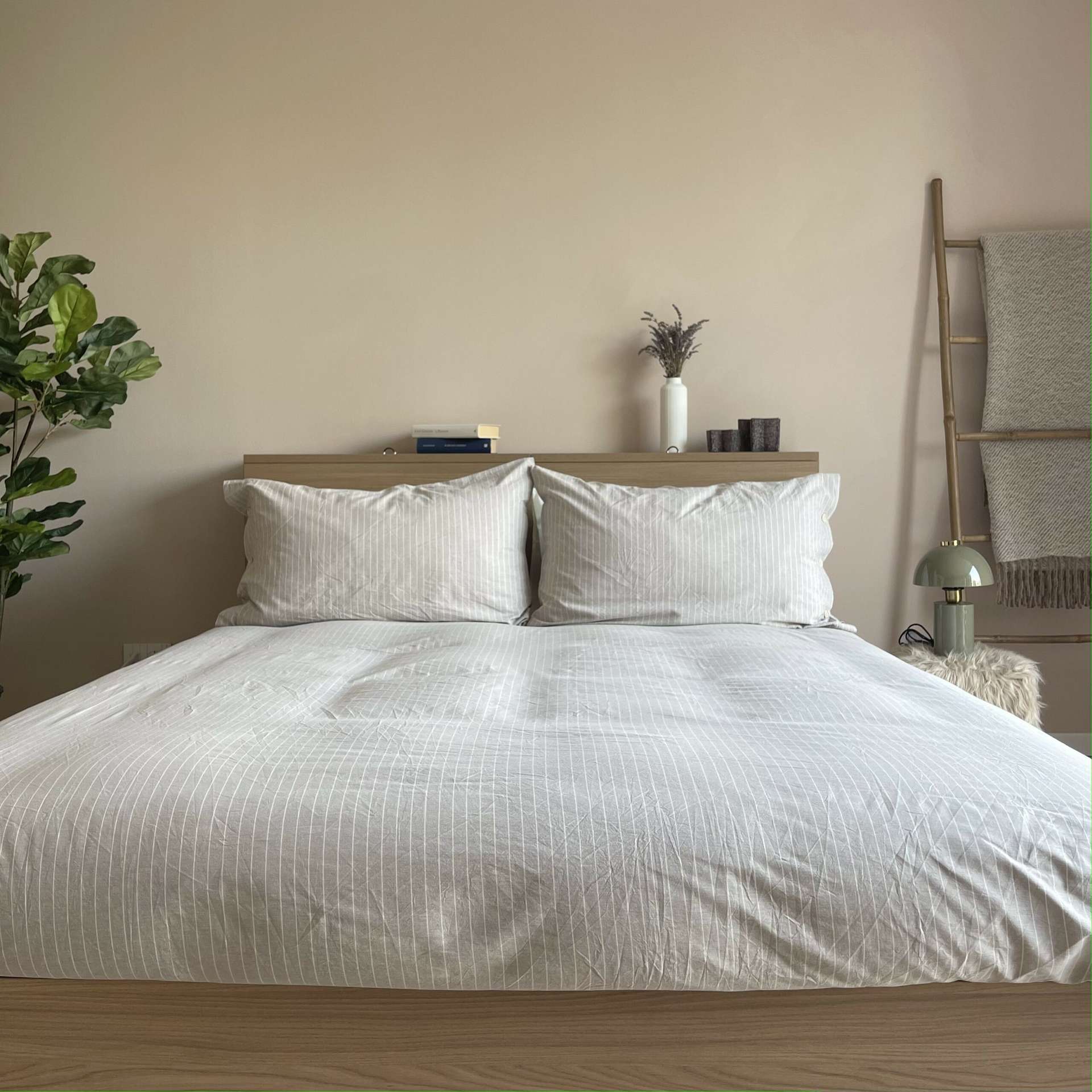 Immagine principale di Completo Letto Matrimoniale Cleme No Stiro in Cotone Tinto in Filo (5 color | Govina Biancheria per la Casa