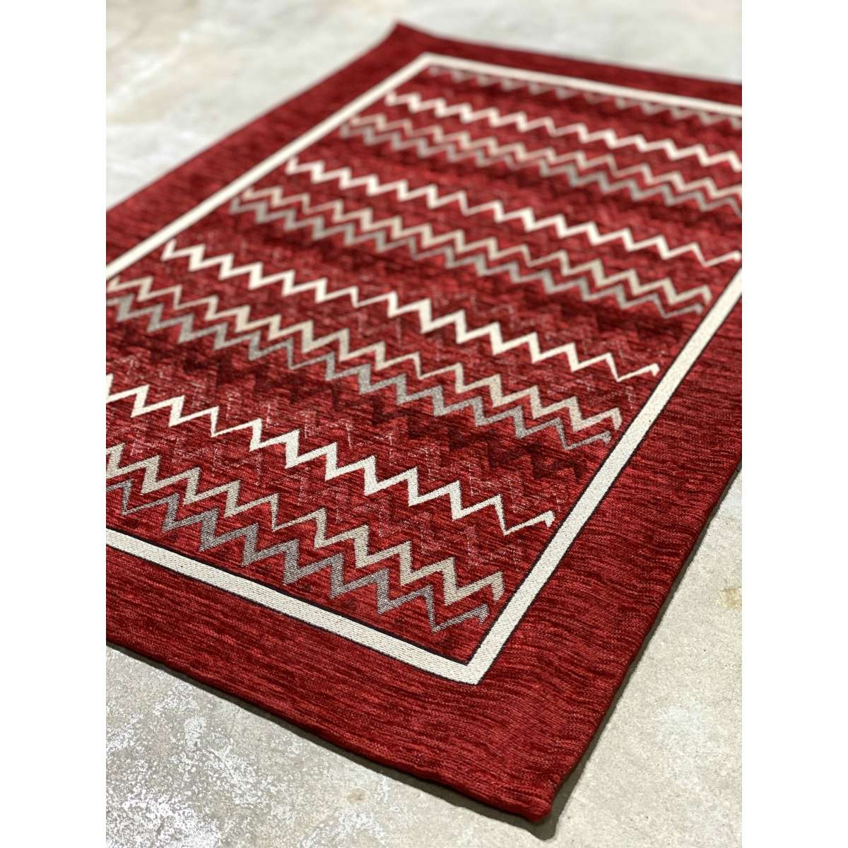 Immagine variante 57x280 cm - Tappeto Cucina Zig Zag Rosso Antiscivolo e Lavabile in Lavatrice | Pietro Zanetti Home