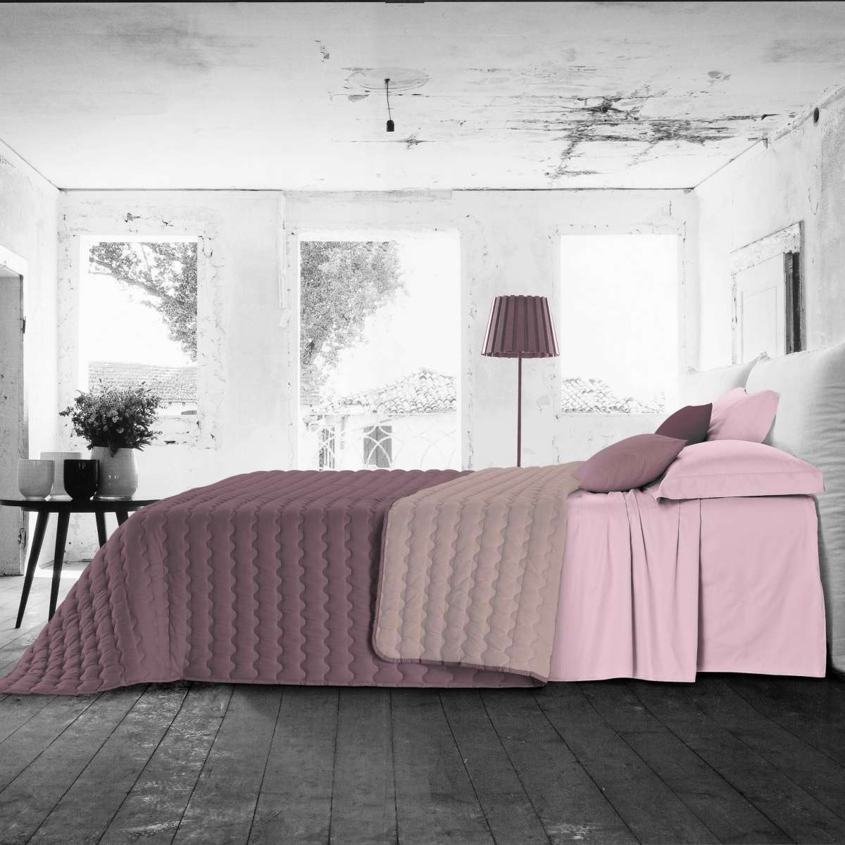 Immagine variante Rosa/Prugna - Trapunta Invernale Una Piazza e Mezza Acapulco Bicolor in Microfibra | Pietro Zanetti Home