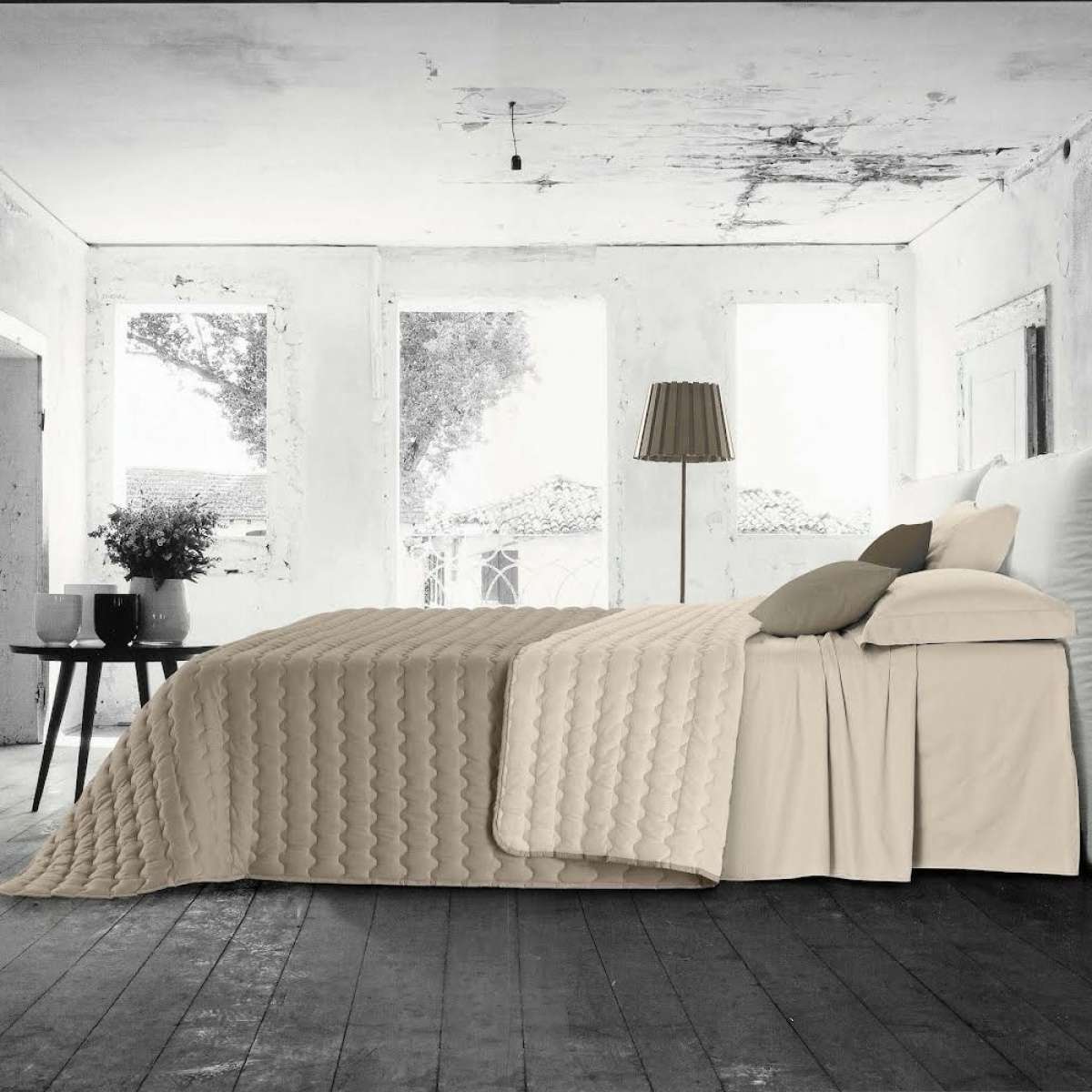 Immagine variante Avorio/Tortora - Trapunta Invernale Una Piazza e Mezza Acapulco Bicolor in Microfibra | Pietro Zanetti Home