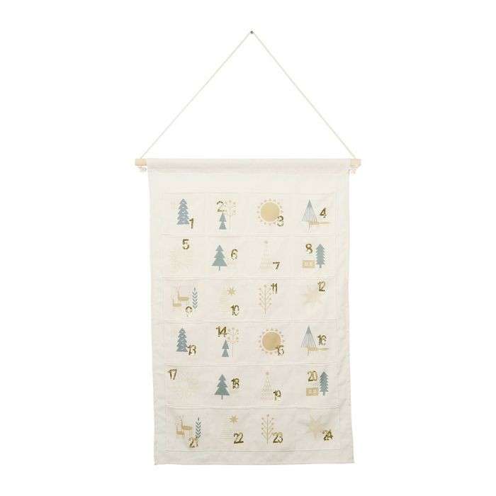 Immagine principale di Calendario Avvento in Tessuto da appendere Glitter 62x85 cm | Côté Table