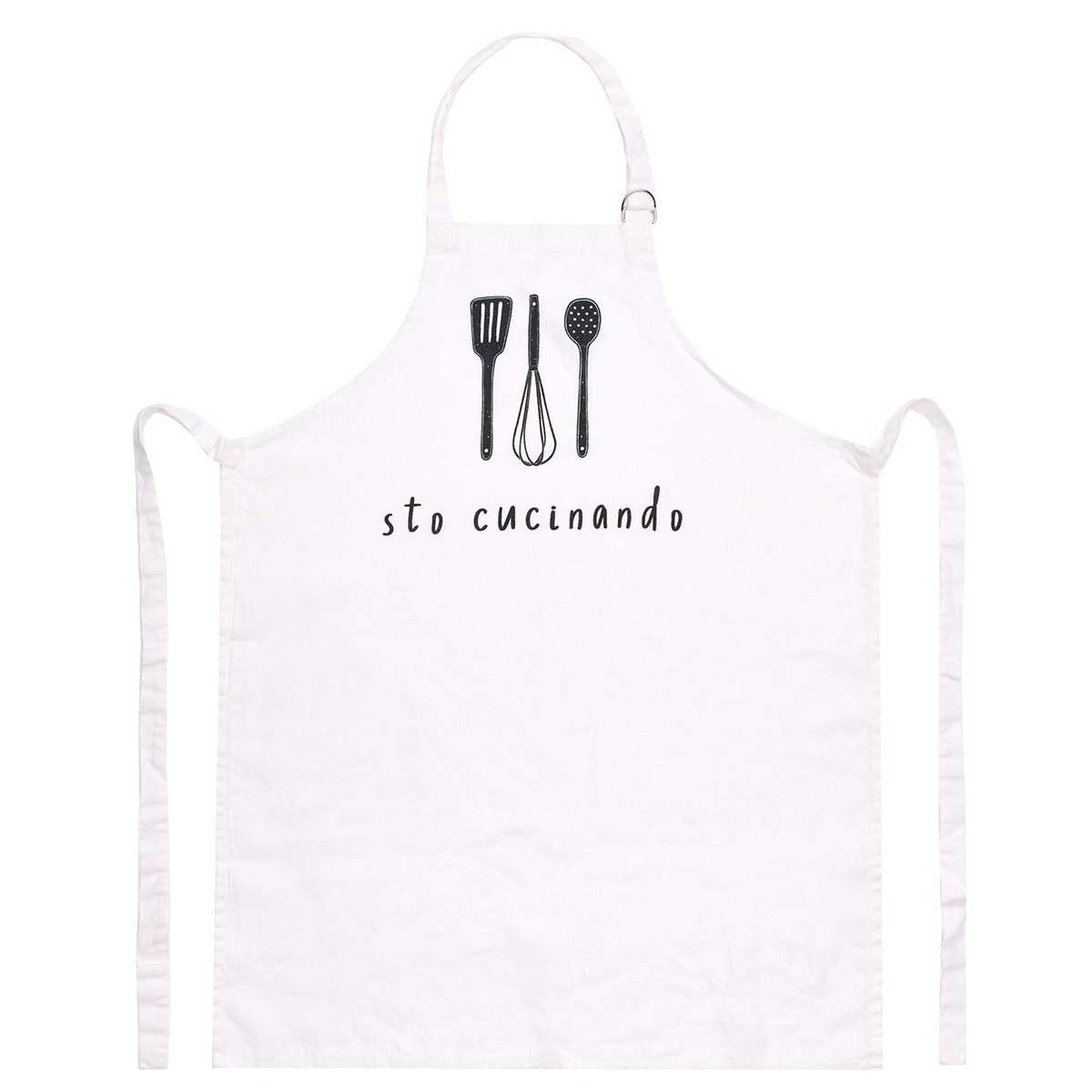 Immagine principale di Grembiule da Cucina Sto Cucinando in Lino 70x85 cm | Simple Day