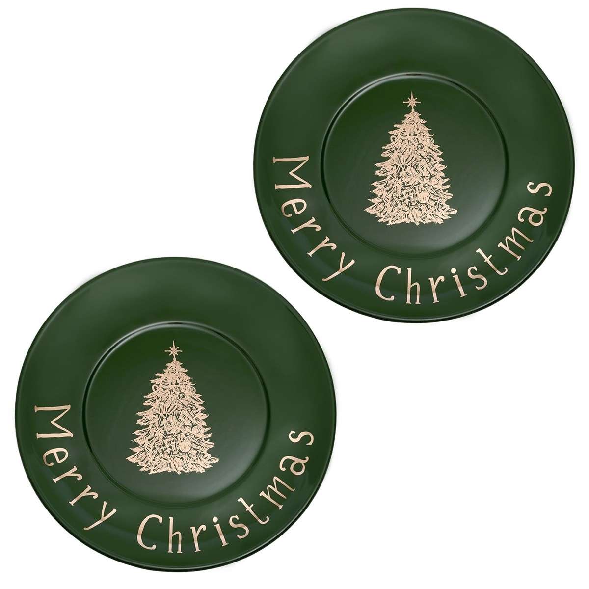 Immagine principale di Set 2 Piatti Verdi Natalizi Merry Christmas  21 cm | Simple Day