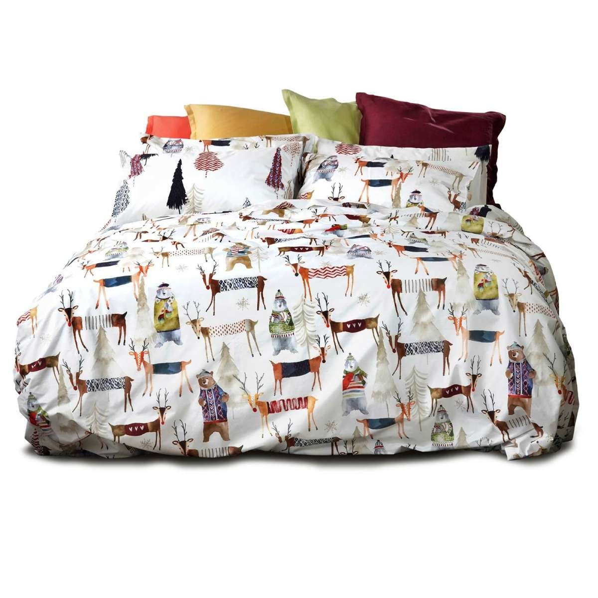 Immagine del prodotto Completo Letto Matrimoniale Polar Renne in Percalle di Cotone | Tessitura Toscana Telerie