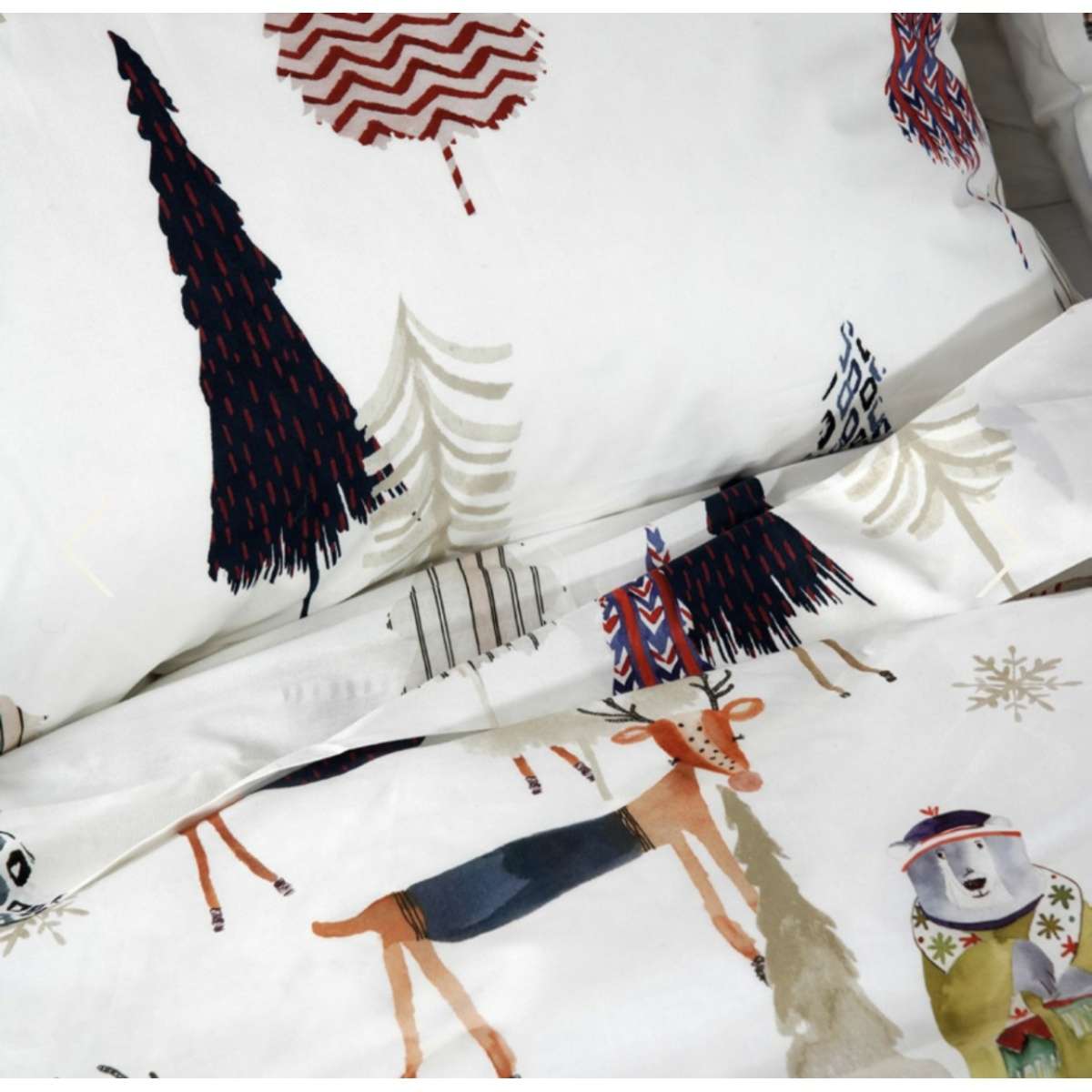 Immagine del prodotto Completo Letto Matrimoniale Polar Renne in Percalle di Cotone | Tessitura Toscana Telerie