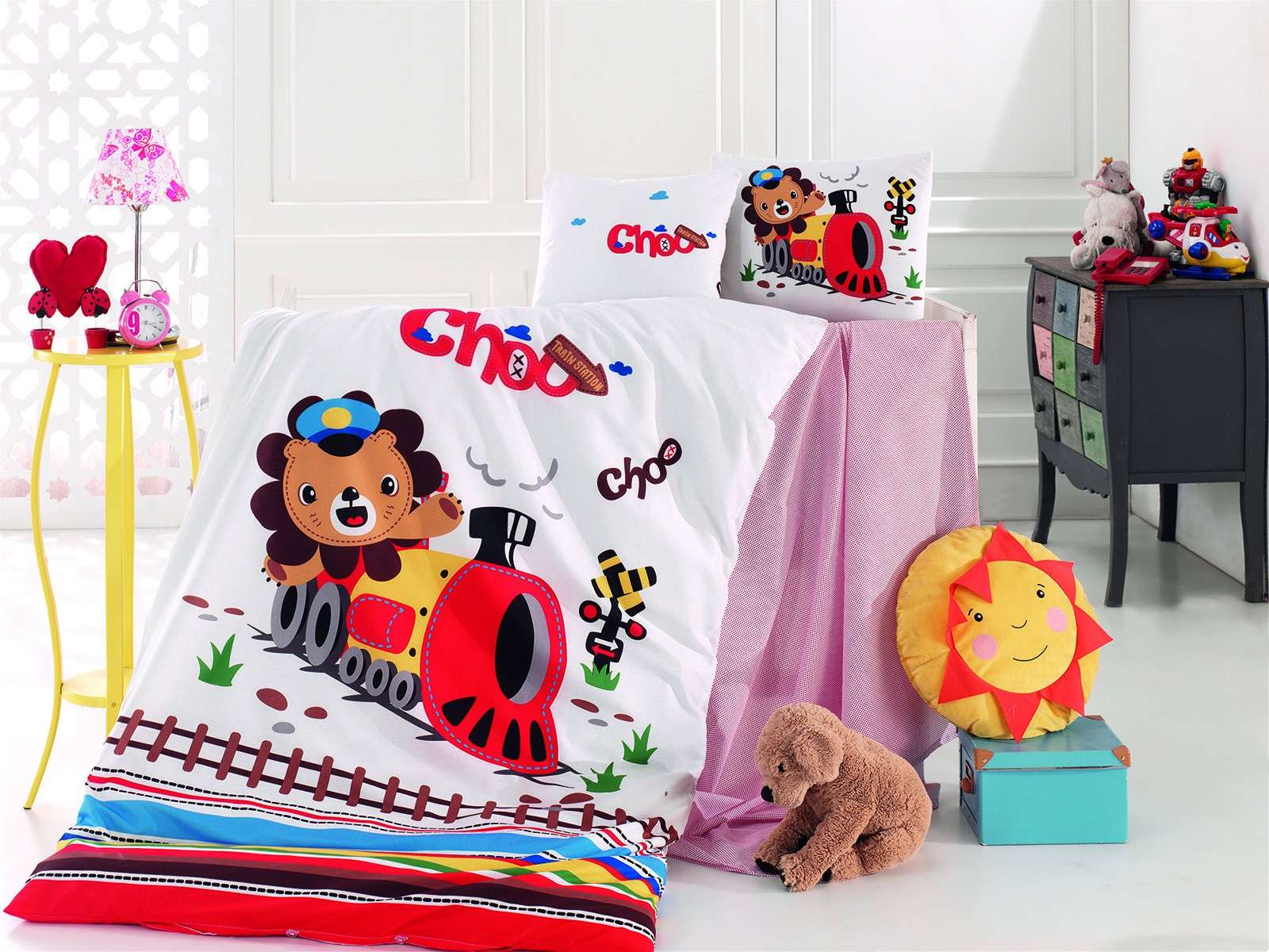Immagine principale di Copripiumino Trenino Choof per Lettino in Puro Cotone 100% | Daunex