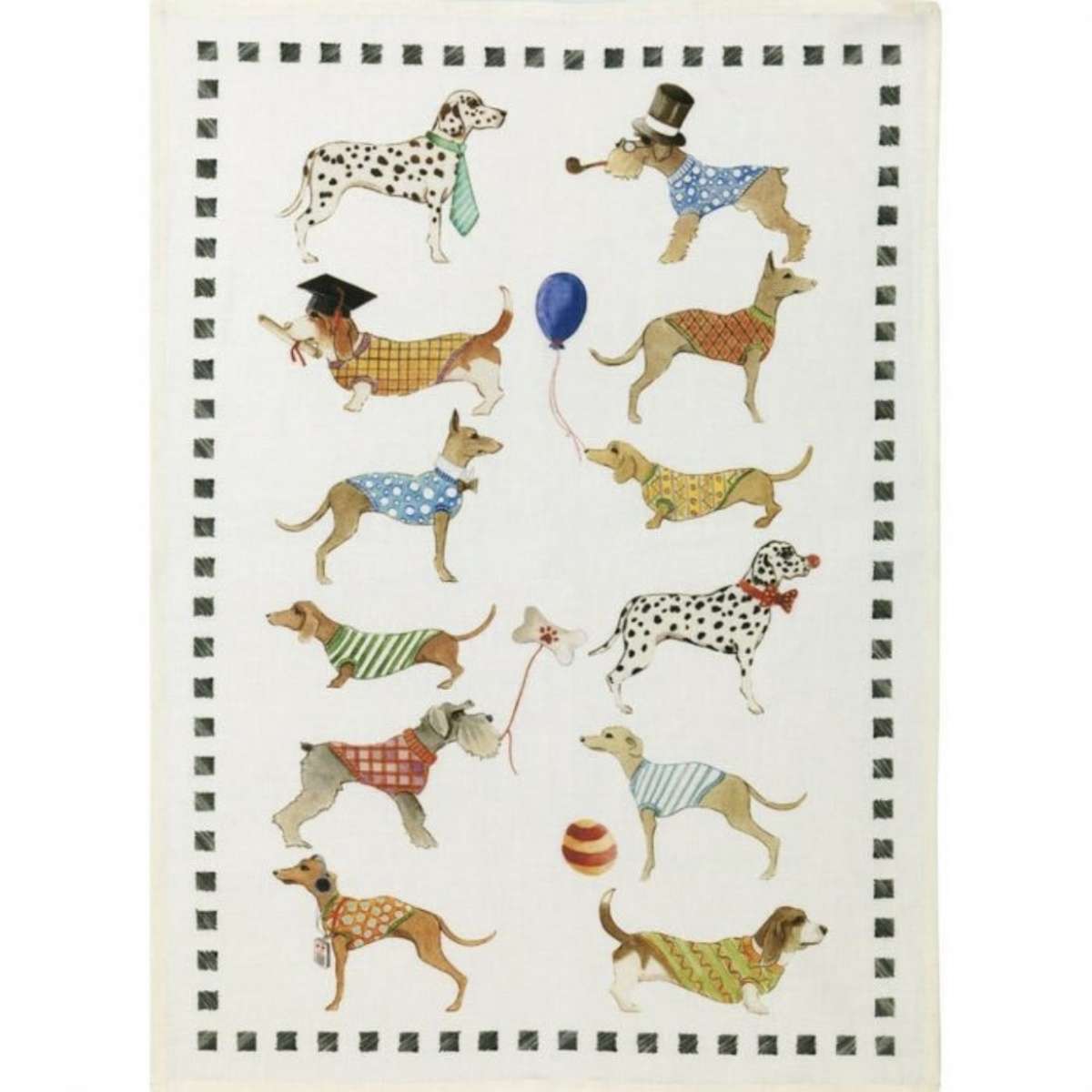 Immagine del prodotto Strofinaccio in Lino Best Friends Cani 50x70 cm | Tessitura Toscana Telerie