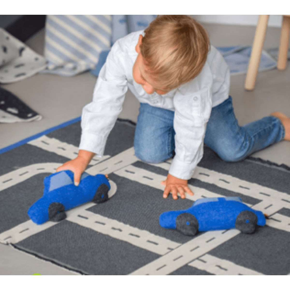 Immagine del prodotto Tappeto per Bambini Pista Macchinine in Cotone Riciclato 70x120 cm | David Fussenegger