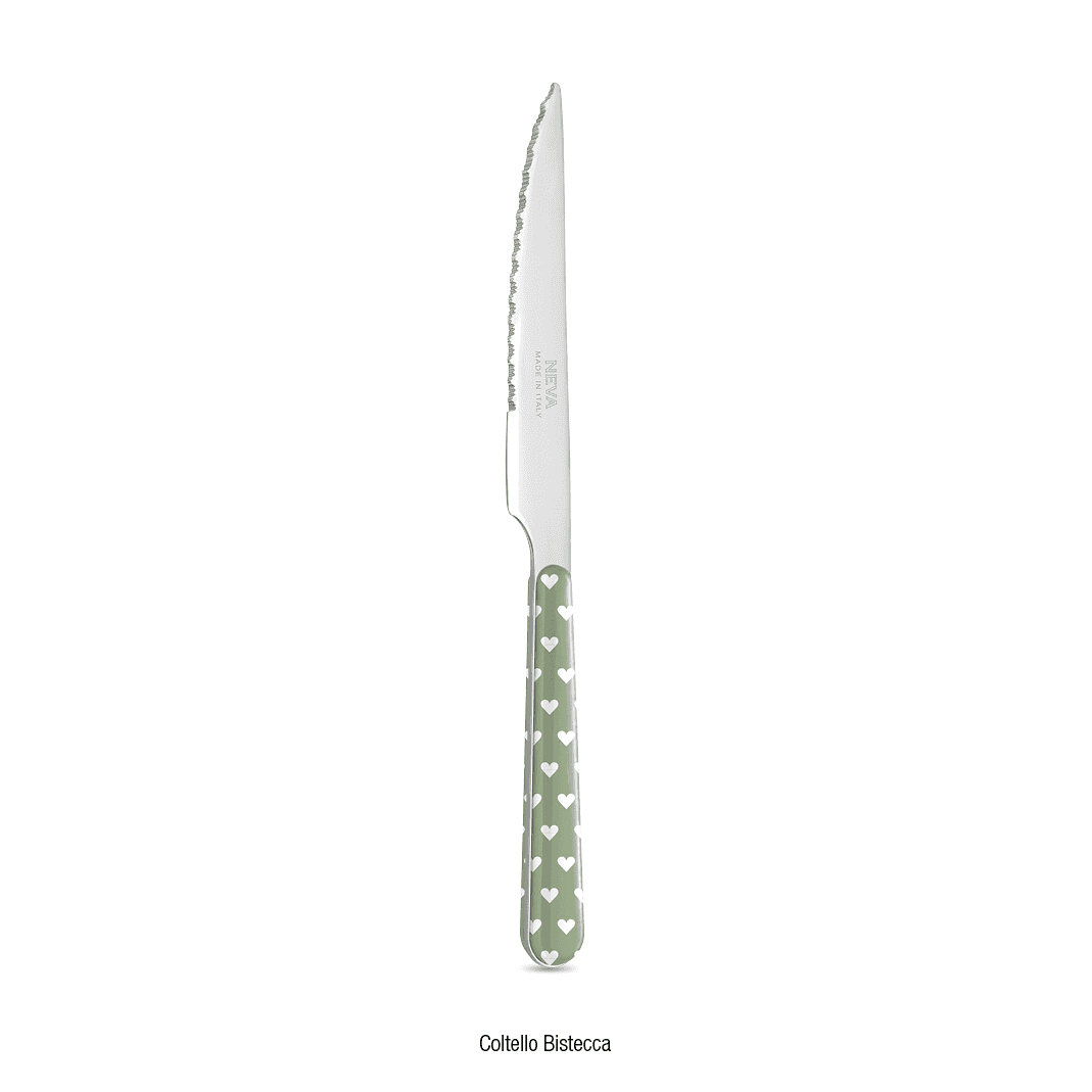 Immagine principale di Servizio di 6 Coltelli da Bistecca Decoro Cuoricini (+ Colori) | Neva Posateria
