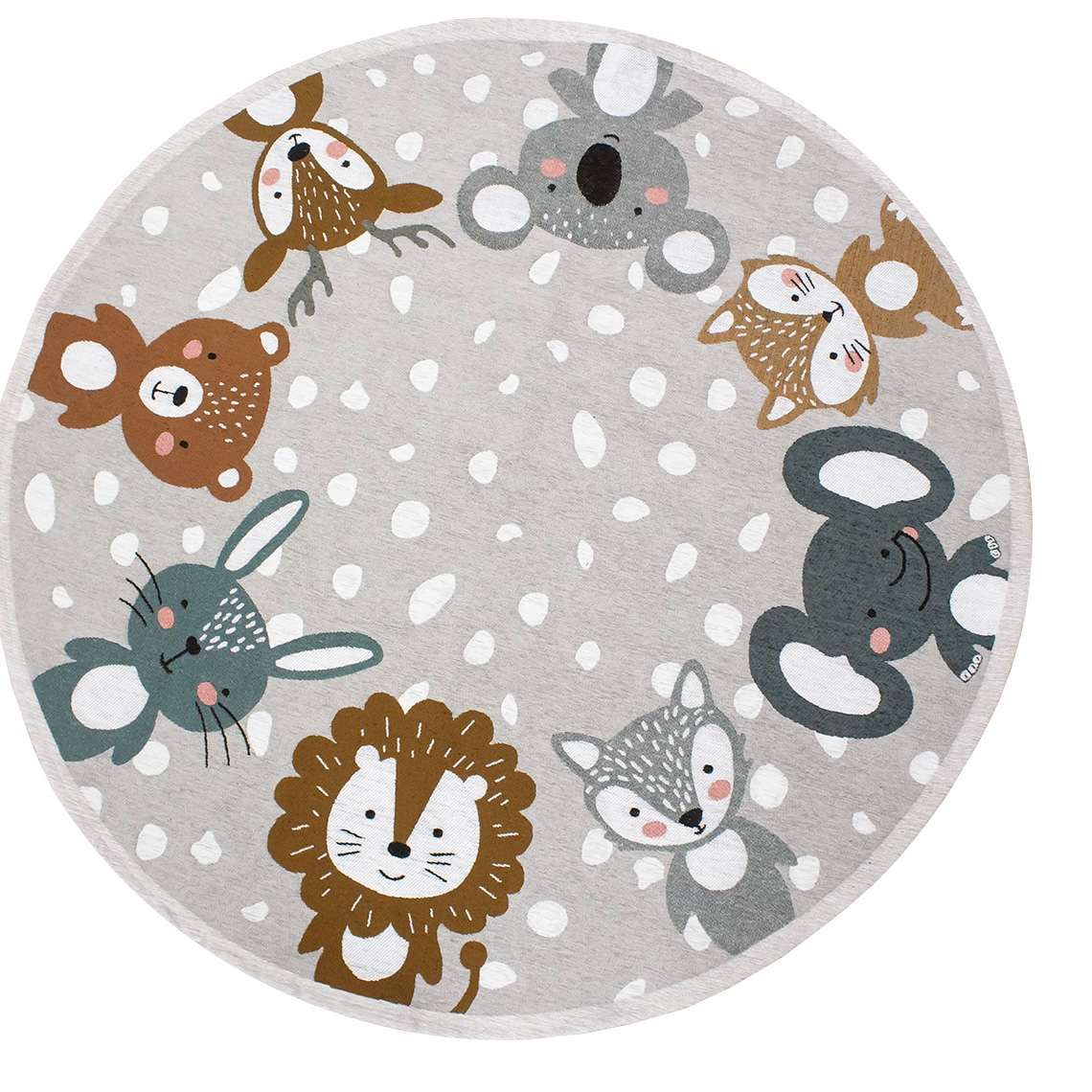 Immagine principale di Tappeto Rotondo Animali 140 cm Antiscivolo e Lavabile in Lavatrice (3 Color | Pietro Zanetti Home
