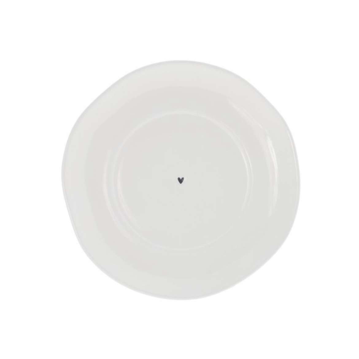 Immagine principale di Piattino Rotondo con Cuoricino Nero bordo ondulato 15 cm | Bastion Collections
