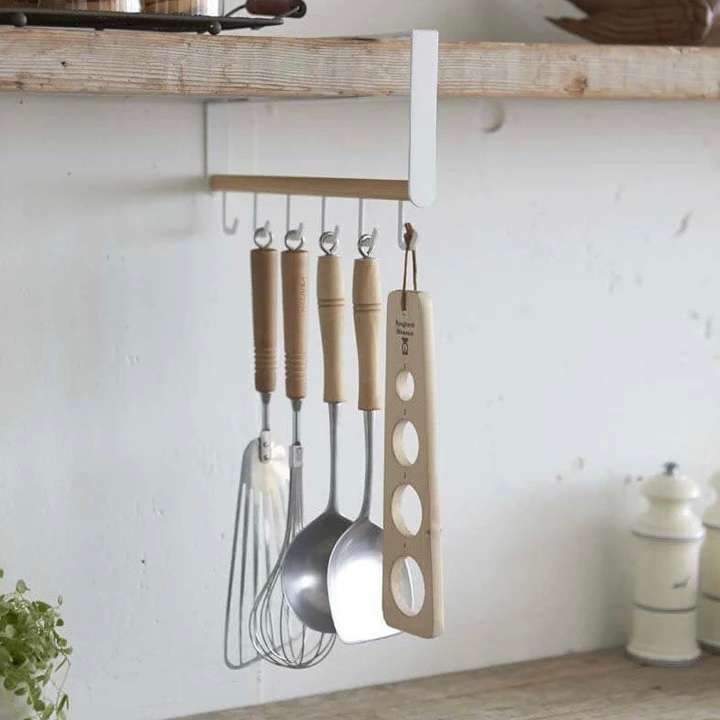 Immagine principale di Gancio Porta 6 Utensili da Cucina Tosca in Metallo Bianco | Yamazaki